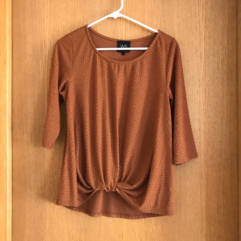 3/$8 Rust Dotted 3/4 Sleeve Blouse Large